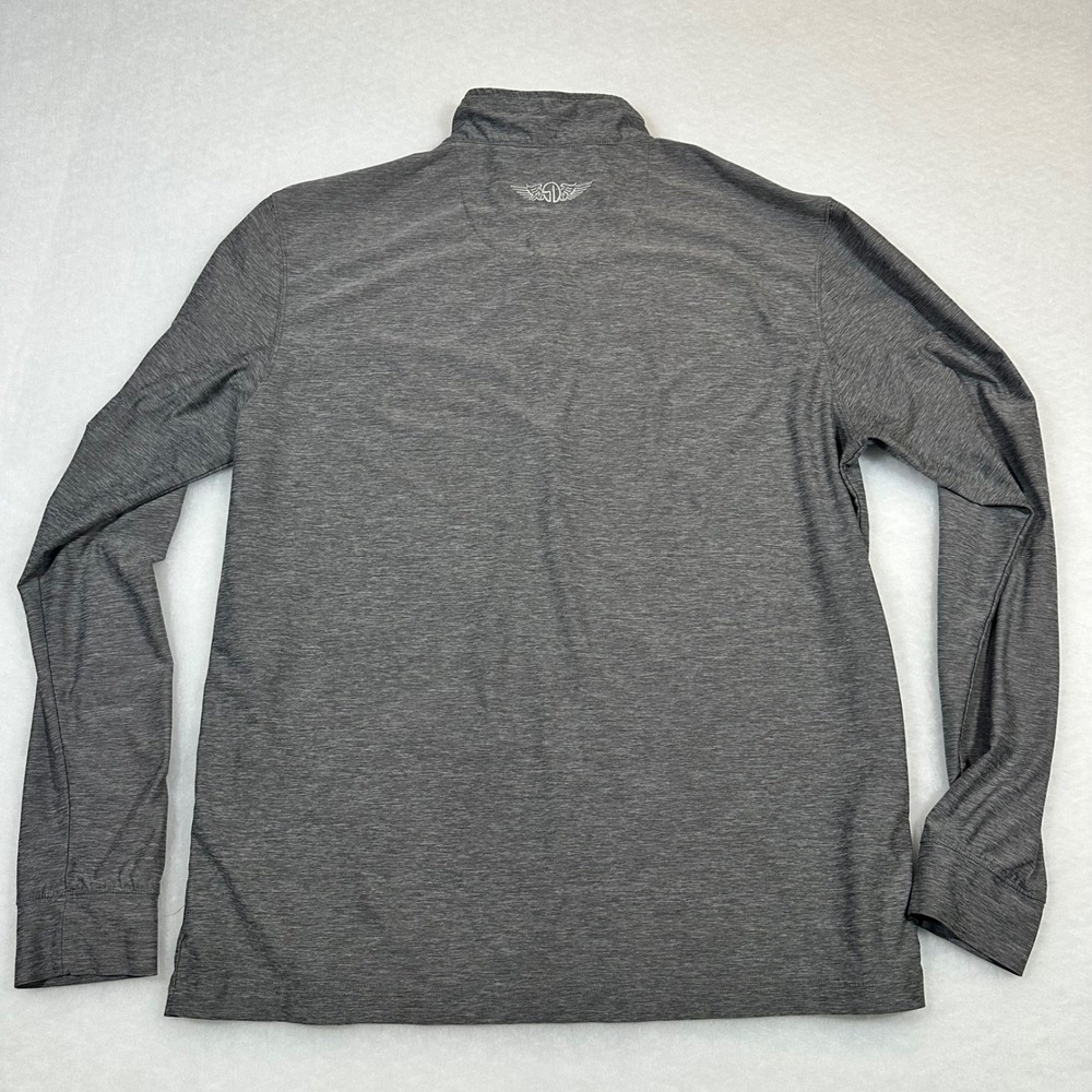 Straight‎ Down Mens Quarter Zip Pullover Gray Runway Growth Capital Logo Size M - Picture 6 of 8